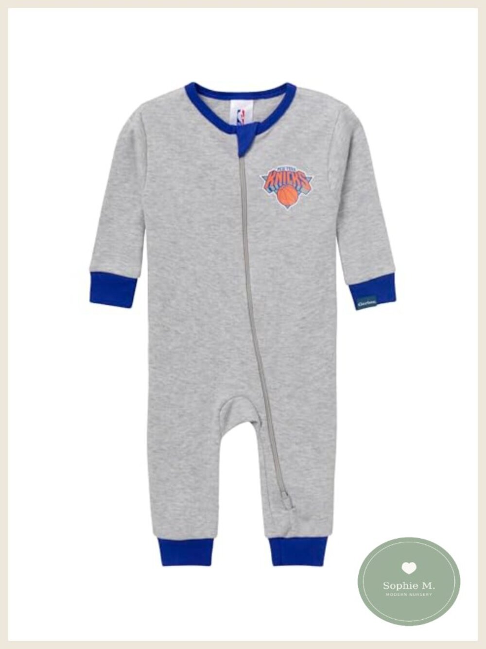 NBA Team Footless Pajamas 12 Months Infant Sleepwear Long Sleeve Zipper